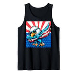 Patriotic Dabbing Bald Eagle 4th Of July American Flag Tank Top
