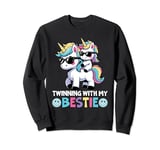 Unicorn Friends Twinning With My Bestie Spirit Week Girls Sweatshirt