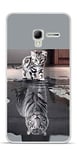 Coque TPU Gel Souple Alcatel One Touch Pop 3 5'' Design Chat Tigre Blanc