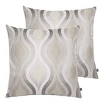 Prestigious Textiles Deco Twin Pack Polyester Filled Cushions, Chrome, 55 x 55cm