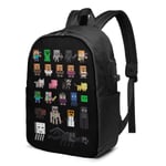 Lawenp Min-EC_RA-Ft Sand-Box Durable Travel Backpack School Bag Laptops Backpack with USB Charging Port for Men Women