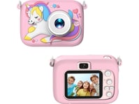 Digitalkamera För Barn Enhörning Rosa 48Mpx Hd 1080P Lean Toys