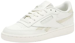 Reebok Women's Club C Revenge Sneaker, Chalk/Alabaster/Gold Met, 5.5 UK