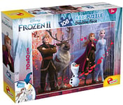Lisciani, Maxi Puzzle pour enfants à partir de 4 ans, 108 pièces, 2 en 1 Double Face Recto / Verso avec le dos à colorier - Disney 2 La Reine des neiges 2 -73399