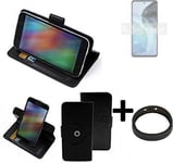 For Motorola Moto G72 protective case + Bumper black cover bag wallet flipstyle 