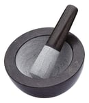 MasterClass KitchenCraft Large Mortar and Pestle Set, Stone, Black, 20 x 12 cm, Black / Grey