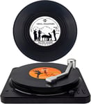 Valdivia Funny Retro Vinyl Record Coasters with Player, Music Coasters Set of 6 