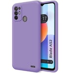 Tumundosmartphone Silicone Liquid Ultra Soft Case for ZTE Blade A52 Purple