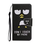 AIFILLE Wallet Phone Case Compatible for Huawei Y5P DON'T TOUCH MY PHONE Boys Pattern PU Leather Silicone Bumper with Card Slots Pouch 360 Full Body Shockproof Protective Cover Holster
