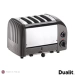 Dualit 4 Slot Classic Toaster With Sandwich Cage in Metallic Charcoal 40593