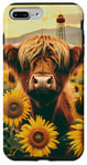 iPhone 7 Plus/8 Plus Scottish Highland Cow, Western Spring Farm Sunflower Country Case