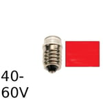Röd LED signallampa T14x30 10lm E14 0,4W 40-60V