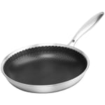 Cainfy Nonstick Induction Frying Pan 24cm, Stainless Steel Handle Woks & Honeycomb Skillets, Oven Safe, Cookware for Gas and Induction Cooktops