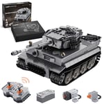 WWEI 925 Pcs Tiger Tank Building Kit, CaDA C61071W, 2.4G RC World War II Classic Tiger Tank Model, Compatible with Lego