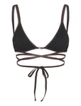 Contrast Triangle Swim Top Black Filippa K