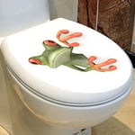 Starmood Crazy Green Frog Shore Wall Car Bathroom Toilet Seat Lid Cover Decal Sticker Home Decor Supplies