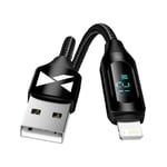 Wozinsky USB A Till Lightning Kabel (2m) - Svart - TheMobileStore Lightning Kablar