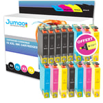 15 cartouches d'encre Jumao 18XL compatibles pour Epson Expression Home XP-405WH +Fluo offert