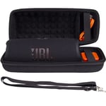 Khanka Hard Case Travel Bag for JBL Charge 5 /Charge 4 Portable Bluetooth Waterproof Speaker. (Black-equipped with shoulderstrap)