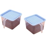 Batchelo 2 Pcs Fridge Organisers Storage Containers with Lids and Handles, Clear and Airtight, for Bathroom, Pantry, Drawer, Freezer and Home, Blue