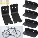 Cykelväggfäste Pedal Hook, 6 st Cykelväggfäste Konsoler för Cykel, Väggförvaring, Däckställ, Svart