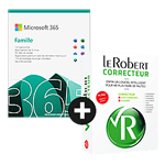 Pack Microsoft 365 Famille - 6 utilisateurs - Renouvellement 1 an + Le Robert Correcteur - 1 poste - Licence perpétuelle