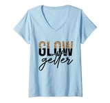 Womens Glow Getter Skin Glow Skincare Esthetician V-Neck T-Shirt