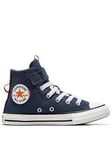 Converse Kids Boys Easy-On Velcro Day Trip Utility High Tops Trainers - Navy, Navy, Size 13 Younger