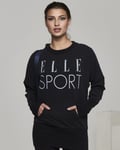 Elle Sport Washed Long Sleeve Slouch Sweater - Black - XS