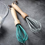 Ruluti Wood Handle Egg Whisk Manual Egg Beater Silicone Egg Whisks Hand Mixer Milk Cream Whisking Stirring Baking Tools Kitchen Gadgets