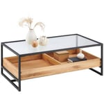 SOFFBORD i trä, metall, glas, trämaterial 110/60/40 cm 