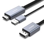 Câble HDMI vers DisplayPort, HDMI vers DisplayPort 4K@60Hz 2K@144Hz 1080P@165Hz, Compatible avec Carte Graphique PC Portable PS5 Xbox One (360) -1.83M