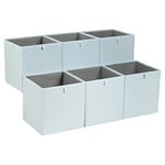 Amazon Basics Collapsible Fabric Storage Cube Organiser Bins, Pack of 6, Jade Green, 26.7 x 26.7 x 28 cm