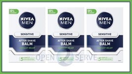 3x NIVEA MEN Instant Relief - Sensitive Post Shave Balm | 0% Alcohol - 100ml