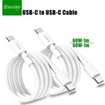 Câble USB C vers USB C,[2Pack 1M+2M] câble de type c vers type c Compatible avec le câble de chargeur macbook pro pour Air/Pro 2021,câble de chargeur usc pour Samsung - Type 60w 1m and 60W1m
