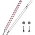 Pekstift för iPad, 2-pack, 2-i-1-skiva pekstift för pekskärmar, kapacitiv pekstift med magnetisk mössa, kompatibel med iPad iPhone Pro Android