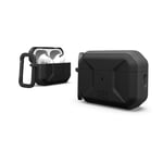 UAG Designed for AirPods Pro (2nd Gen 2022) Civilian Black, Premium Rugged Slim Water Resistant Full Protective Case Cover with Detachable Keychain Carabiner by URBAN ARMOR GEAR