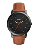 Fossil The Minimalist 3h Mens Brown Watch FS5305 Leather - One Size