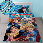 OFFICIAL DC SUPER HERO GIRLS SINGLE DUVET COVER POLYCOTTON BEDDING FREE P+P NEW