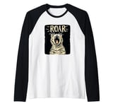 Pretty roar Cat Outfit for Kids and Adults Raglan Baseball Tee