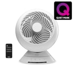Duux Globe Table Fan, with Remote Control, LED Display & Touch Control, Powerful and Ultra Quiet Desk Fan, Circulator, 3 Speed Levels, White