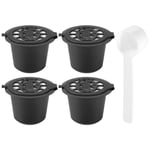 4x Refillable Reusable Coffee Pods For Nespresso Machines Spoon C9D5