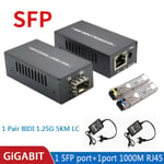 alimentation module SFP-Convertisseur de média Gigabit 1 sfp à 1 rj45 UTP, fibre optique ethernet gigabit pou