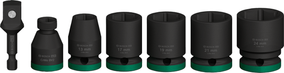 Bosch Hylssats med adapter Impact 1/2" 7 delar -