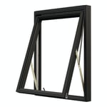 NorDan Vridfönster Tanum BlackLine 3-Glas Aluminium vridfönster svart RAL 9005 trä/alu VF10X10ALU-BL