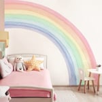 Akvarell regnbåge stora väggdekal, boho rainbow väggdekal L