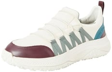 Geox Femme D Oliviera + Grip A Basket, Blanc cassé Bordeaux, 37 EU