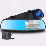 Podazz Dash Cam Mirror Dash Camera Front and Rear 1080P Full HD Video Car Driving Recorder Wide-Angle Dual Lens Dashboard Camera DVR with G-Sensor, Loop Recording Parking Mode Motion Detection (blue)
