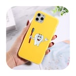 Cuty-girl Cute Cartoon Tooth Phone Case for iPhone 11 Pro Max X XR XS Max 7 8 6 6S Plus SE 2020 Yellow Soft Silicone TPU Back Capa-W4683-For iphone 11