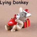 1 Pc Christmas Doll Figurines Miniature Animal Resin Statue Lying Donkey